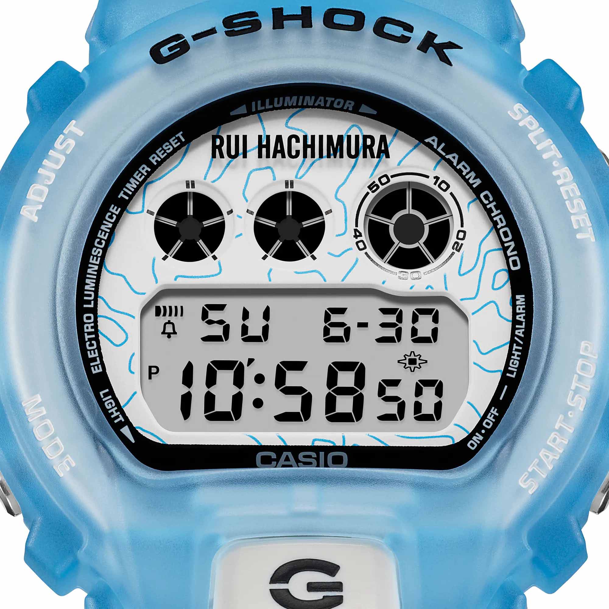 Casio Casio G-Shock DW-6900RH-2 мужские часы голубой циферблат на запястье