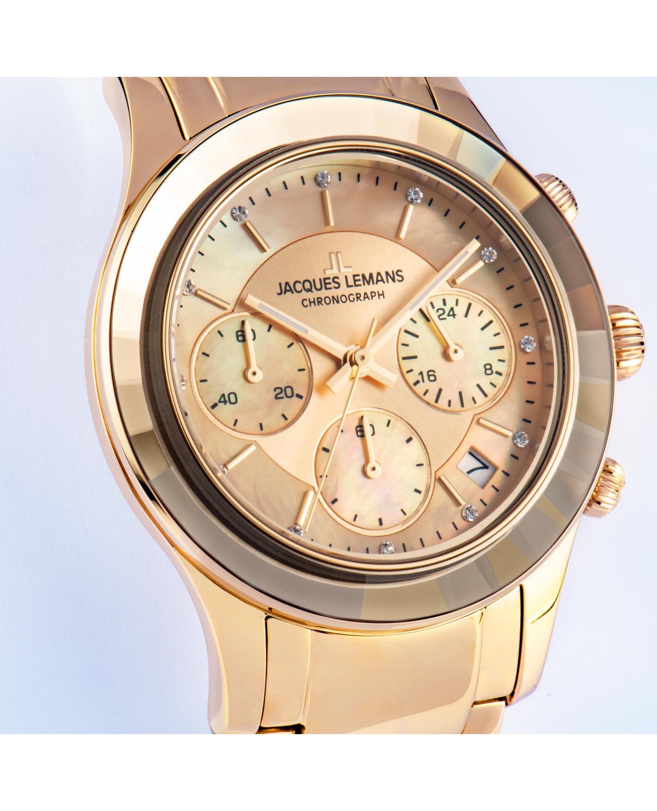 Jacques Lemans Jacques Lemans Venice 1-2151H,  австрия женские часы на браслете нержавеющая сталь с pvd-покрытием боковой вид