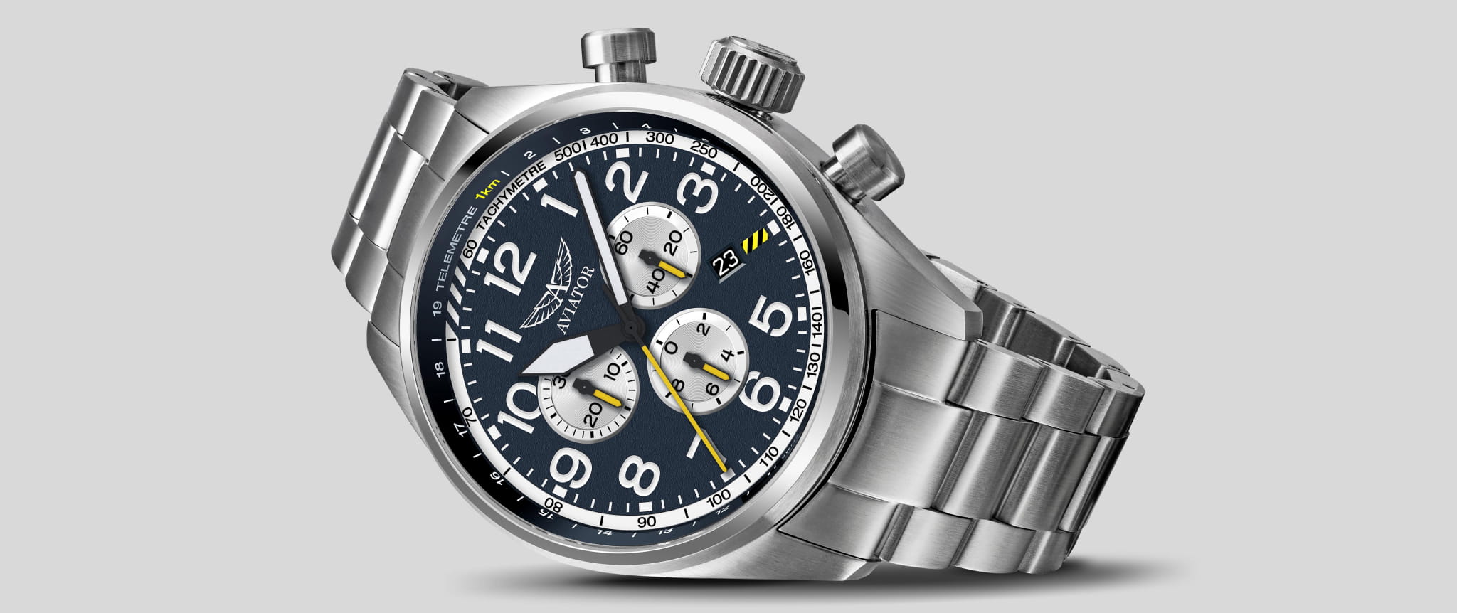 Aviator Aviator Airacobra P45 Chrono V.2.25.0.170.5 , наручные мужские часы фото под углом