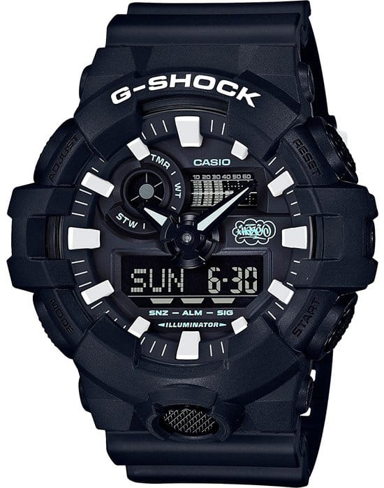 Casio Casio G-Shock GA-700EH-1A GA-700 GA-700EH-1A электронные мужские часы черный циферблат, браслет полимер — вид спереди