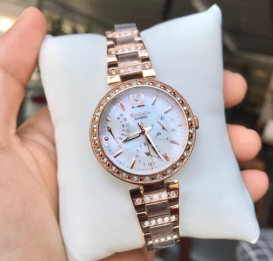 Casio Casio Sheen SHE-3043PG-7A  - задняя крышка сталь металл корпуса, япония часы