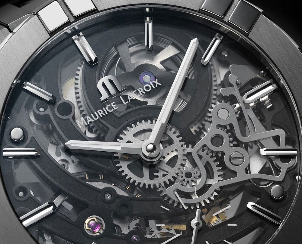 Оригинальные часы Maurice Lacroix Maurice Lacroix Aikon Automatic Skeleton AI6028-SS002-030-2 механические калибр механизма ml234 общий вид