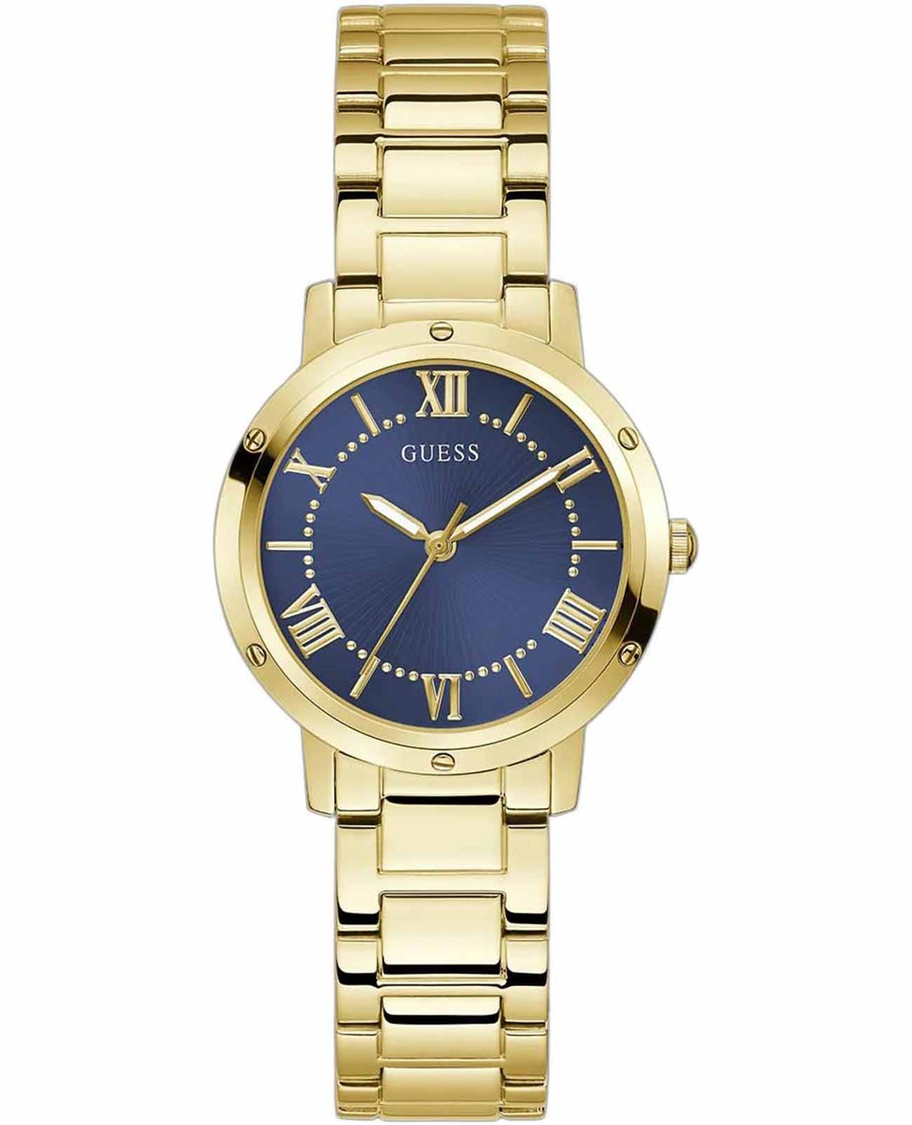 Guess Guess Dress Steel GW0404L4  GW0404L4 кварцевые женские часы синий циферблат, браслет нержавеющая сталь с ip-покрытием — вид спереди