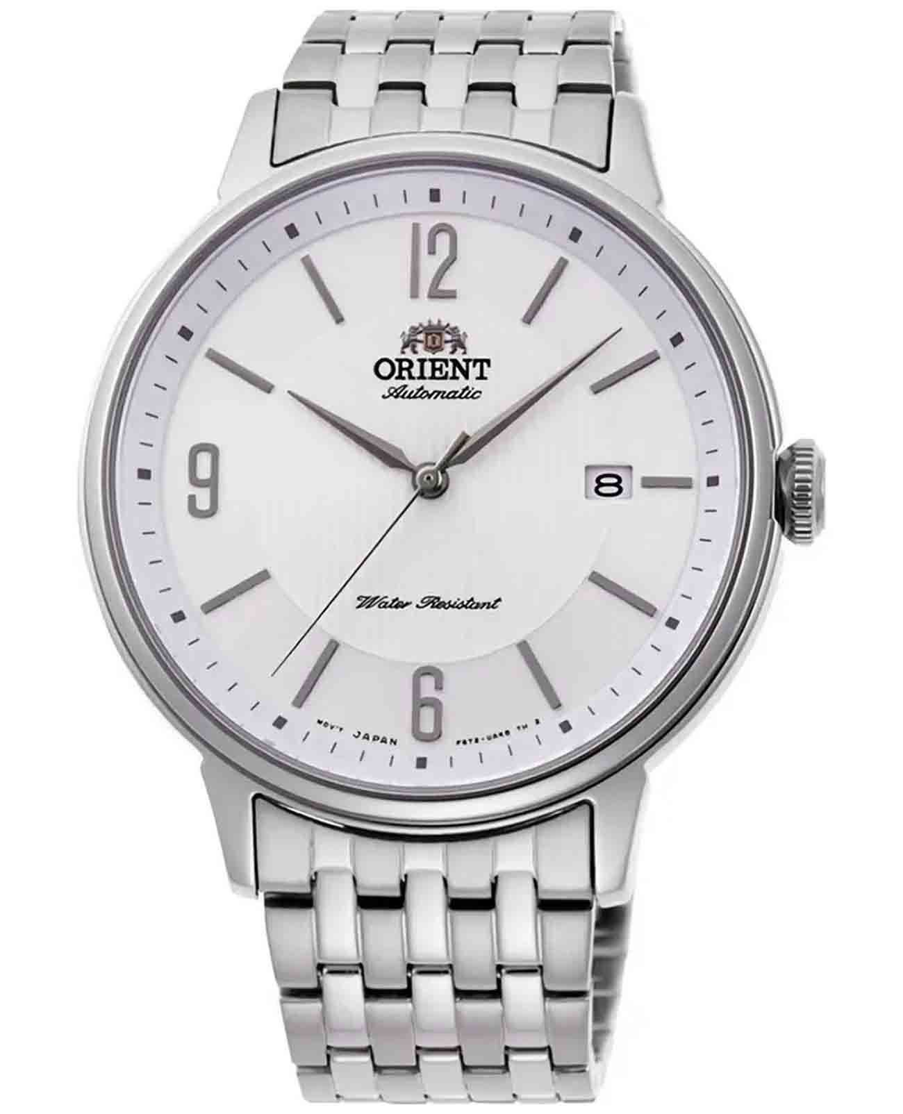 Orient Orient Contemporary RA-AC0J10S (RN-AC0J10S)  RA-AC0J10S механические мужские часы белый циферблат, браслет нержавеющая сталь — вид спереди
