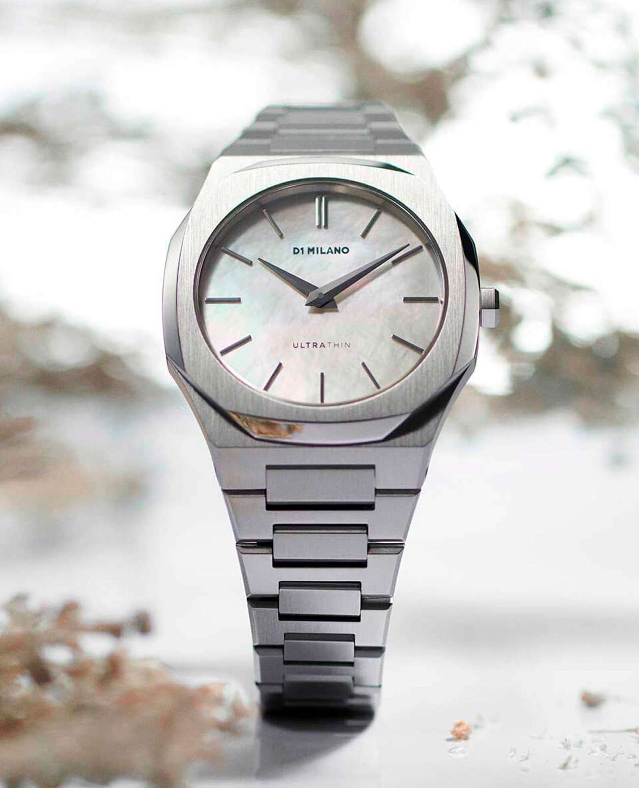 D1 Milano D1 Milano Ultra Thin UTBL19 кварцевые женские часы часы крупный план перламутровый циферблата