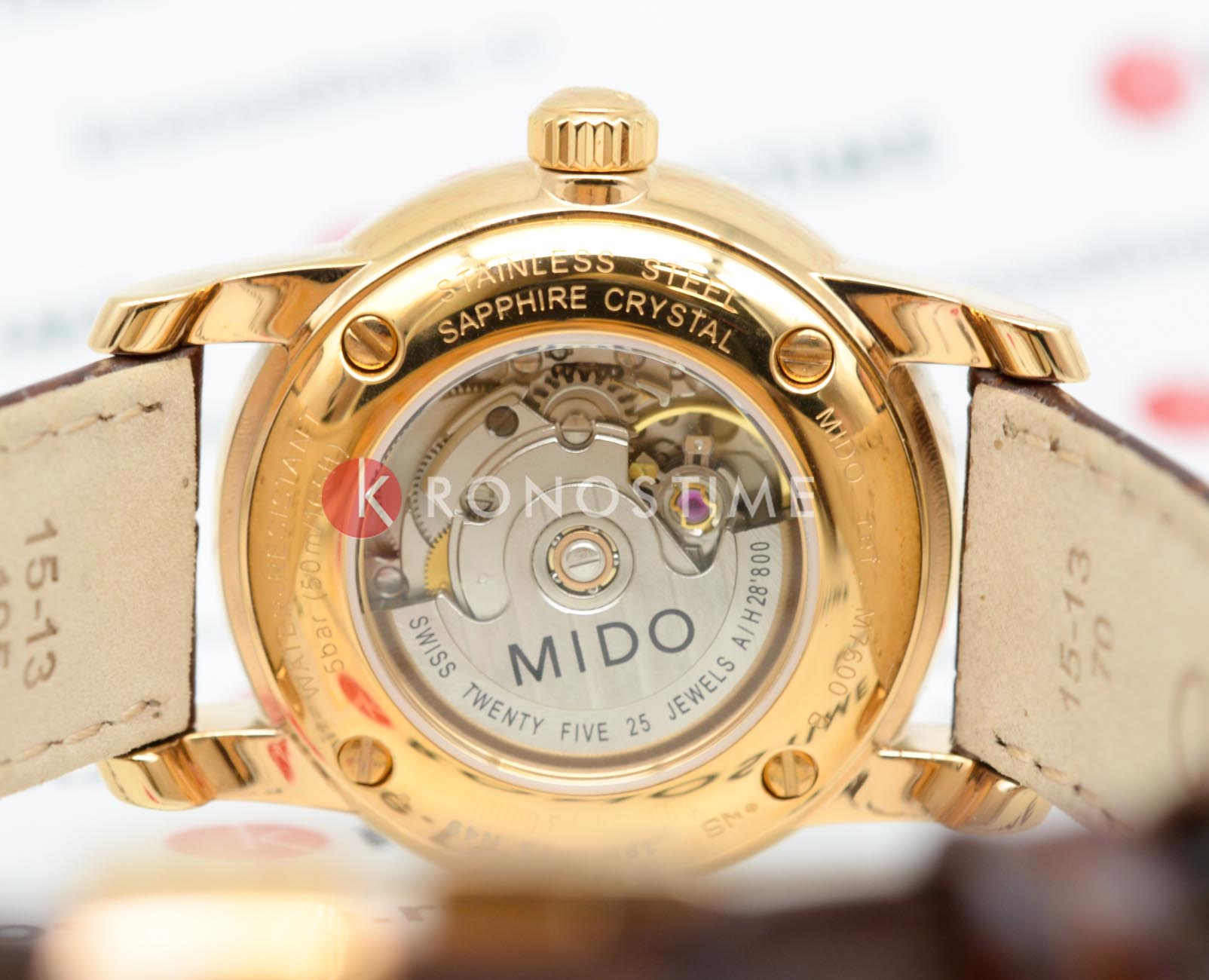 Оригинальные часы Mido Mido Baroncelli M7600.3.65.8 механические калибр механизма eta 2671 общий вид