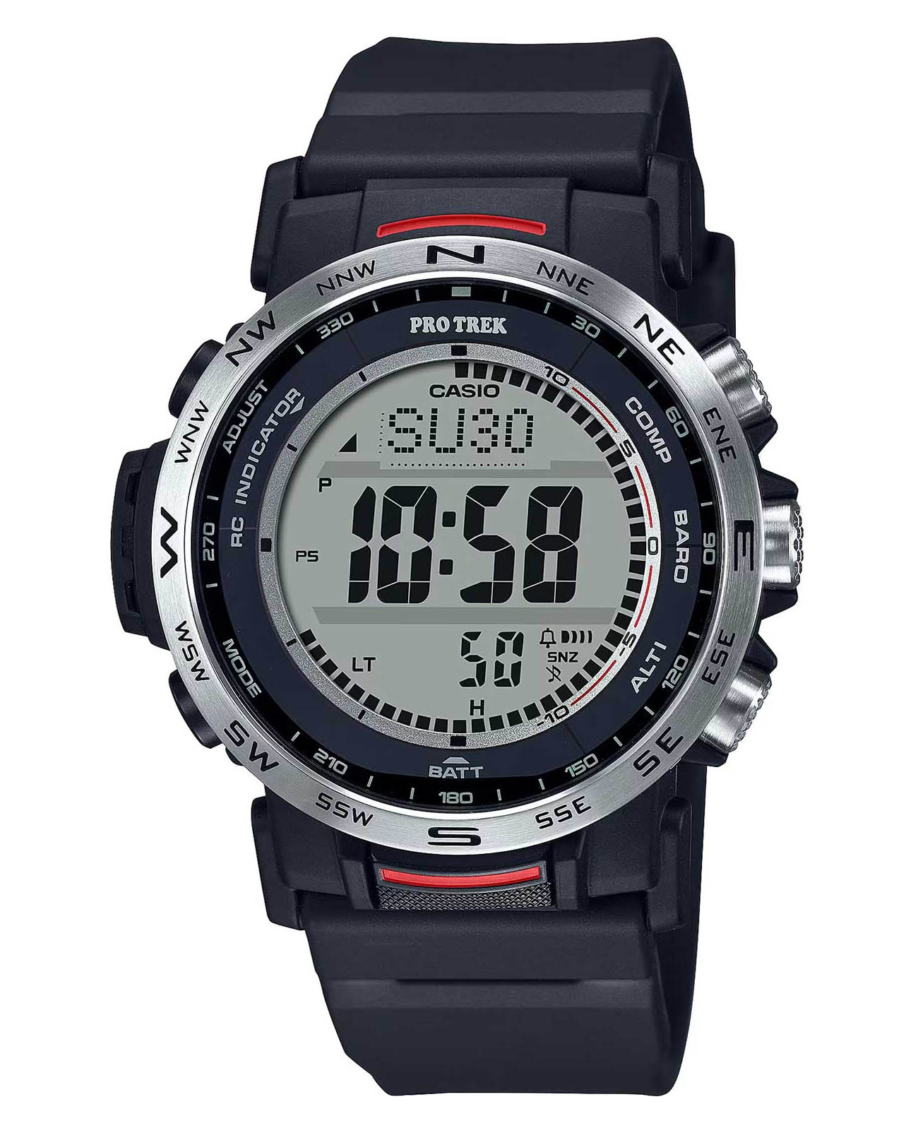 Casio Casio Pro Trek PRW-35-1ADR (PRW-35-1A) PRW PRW-35-1ADR кварцевые мужские часы серый циферблат, браслет пластик — вид спереди