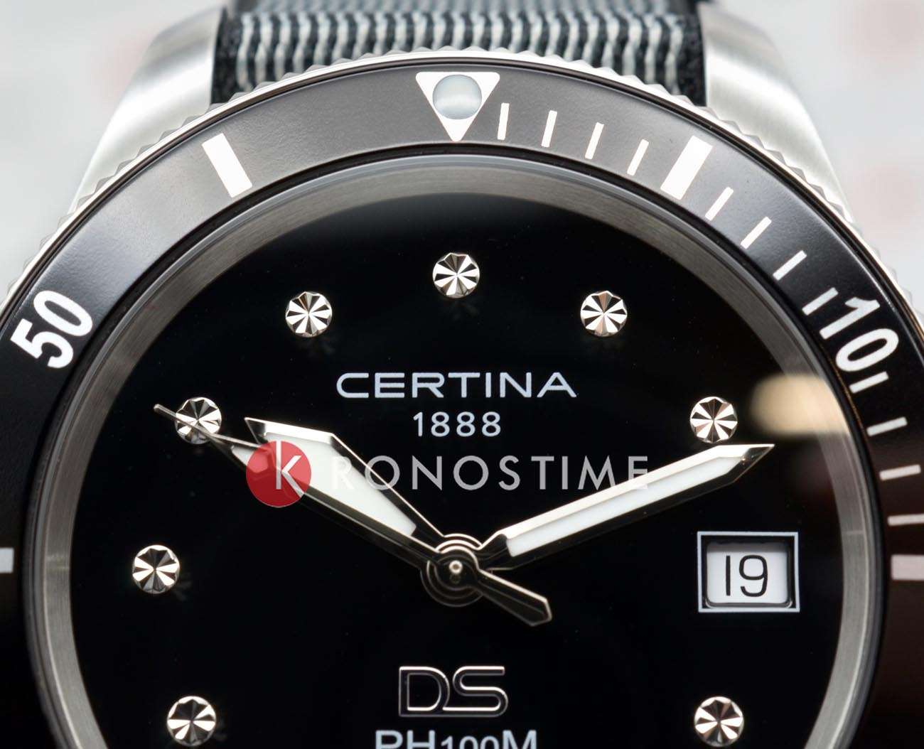 Certina Certina DS PH100M Lady C044.210.18.051.00,  швейцария женские часы на браслете тканевый боковой вид