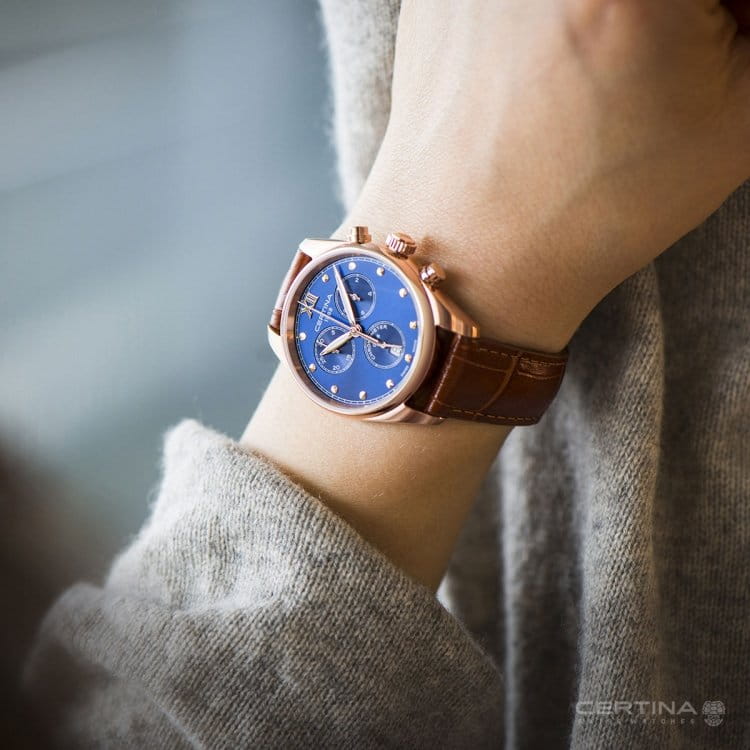 Certina Certina DS-8 Lady Chronograph C033.234.36.048.01 DS 8, наручные женские часы фото под углом