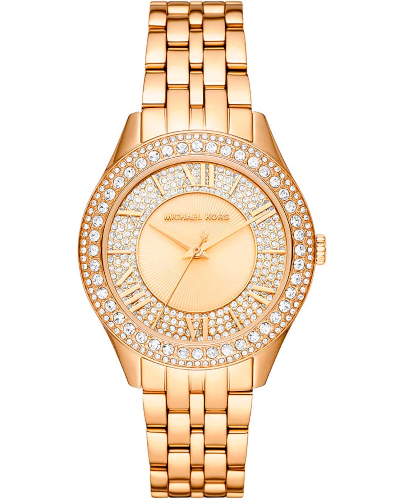 Michael Kors Michael Kors Harlowe MK4709  MK4709 кварцевые женские часы золотой циферблат, браслет нержавеющая сталь с pvd-покрытием — вид спереди