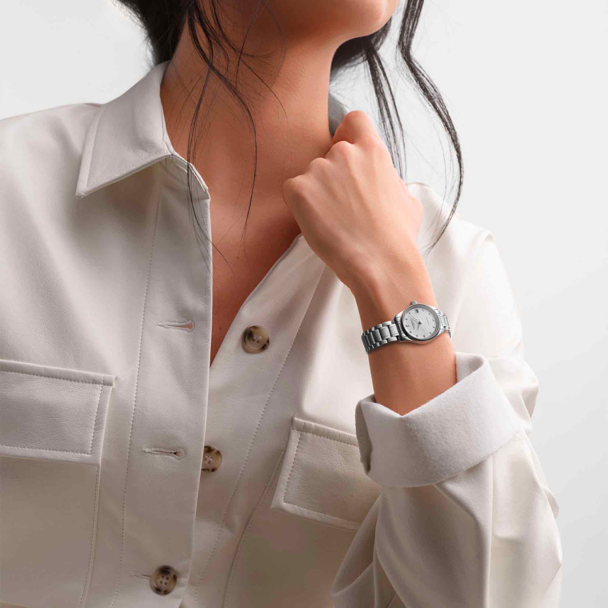 Longines Longines Master Collection L2.128.4.77.6 женские часы белый циферблат на запястье