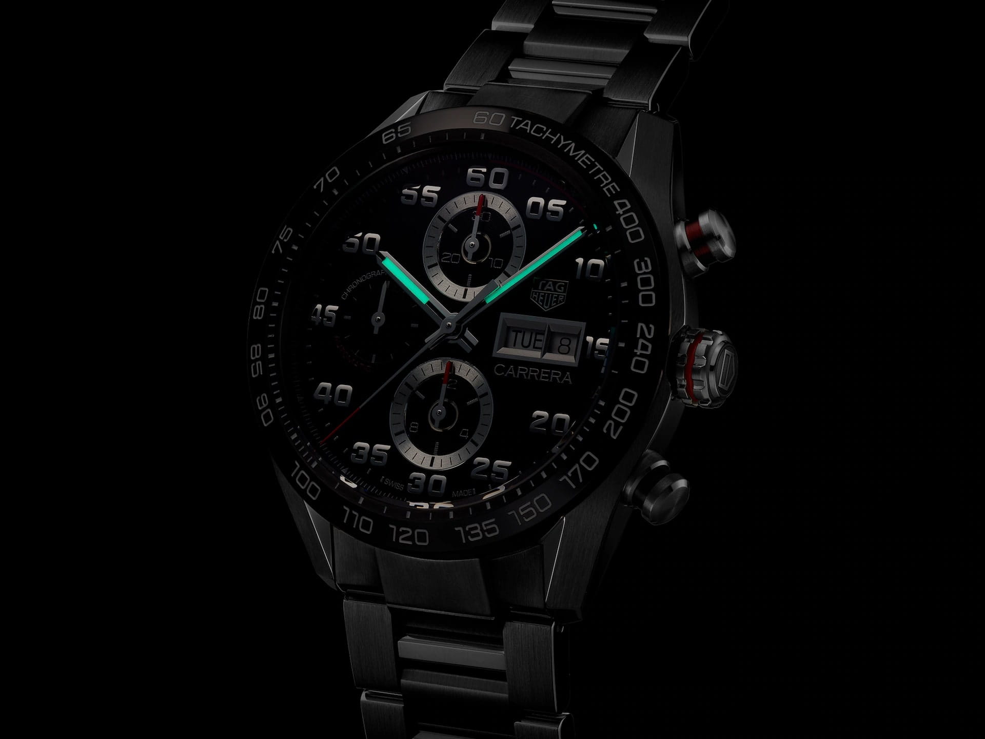 TAG Heuer TAG Heuer Carrera CBN2A1AA.BA0643, carrera швейцария мужские часы на браслете нержавеющая сталь боковой вид