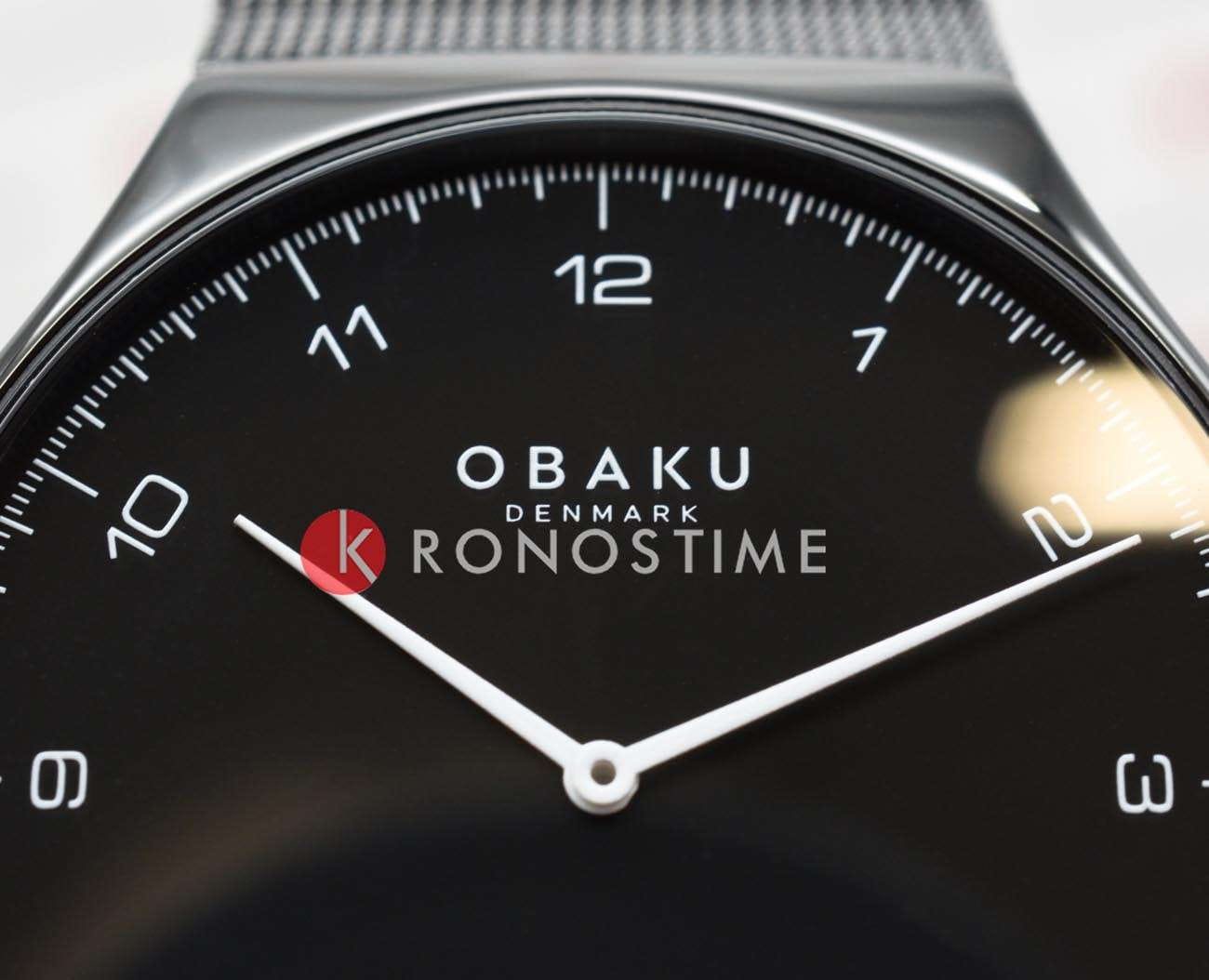 Obaku Obaku Slank V306GXBBMB,  дания мужские часы на браслете нержавеющая сталь с pvd-покрытием боковой вид
