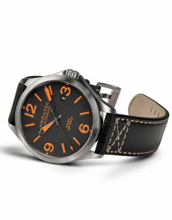 Hamilton Hamilton Khaki Aviation Air Race H76535731 мужские часы черный циферблат на запястье