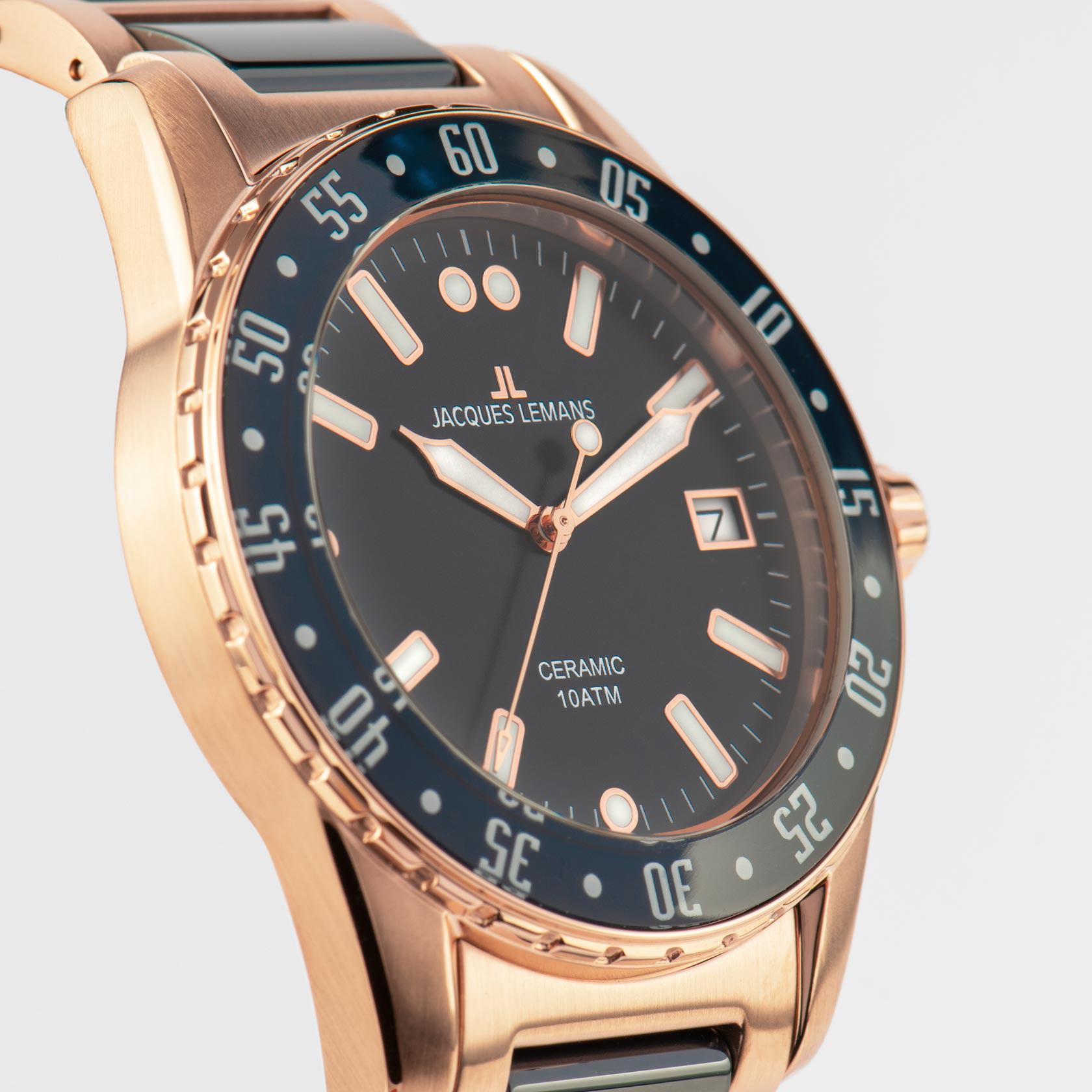 Jacques Lemans Jacques Lemans High Tech Ceramic 42-12H, high tech ceramic австрия женские часы на браслете сталь + pvd + керамика боковой вид