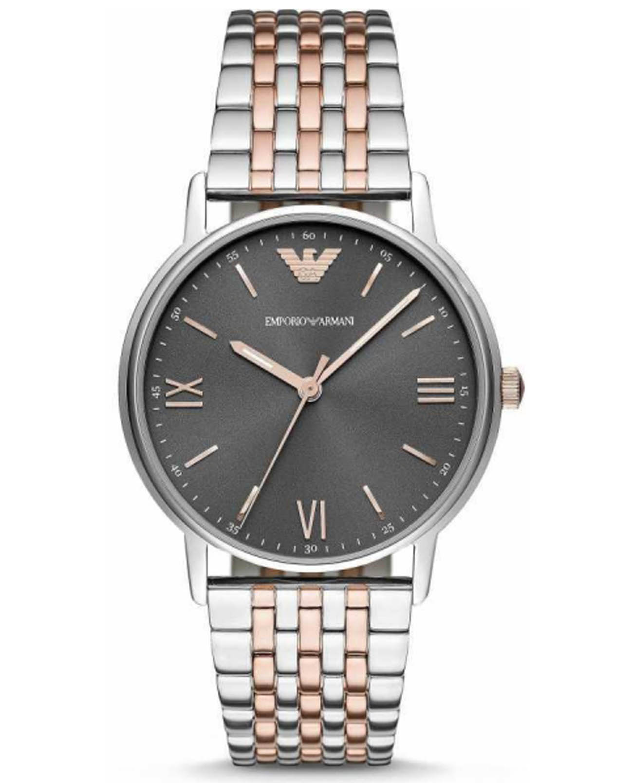 Emporio Armani Emporio Armani AR11121  AR11121 кварцевые мужские часы черный циферблат, браслет нержавеющая сталь — вид спереди