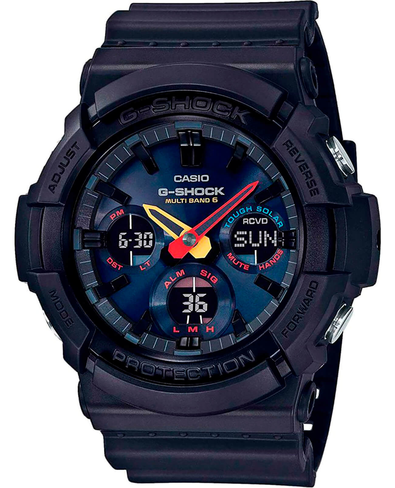 Casio Casio G-Shock GAW-100BMC-1A  GAW-100BMC-1A электронные мужские часы серый циферблат, браслет пластик — вид спереди