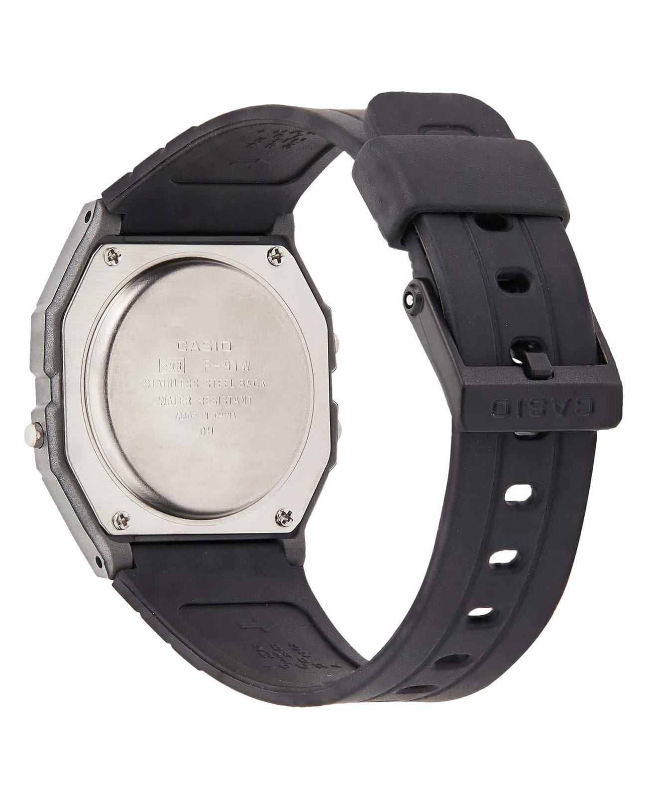 Casio Casio Collection  F-91WM-1BDF (F-91WM-1B), illuminator япония мужские часы на браслете пластик боковой вид
