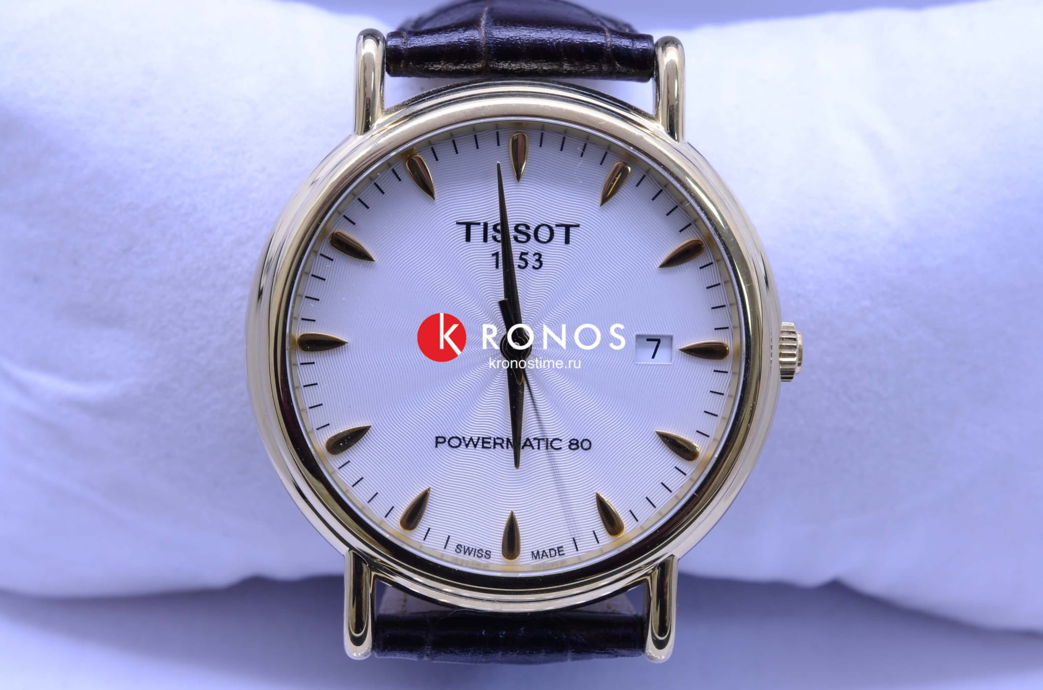 Tissot Tissot Carson Powermatic 80 18K Gold T907.407.16.031.00, t-classic швейцария мужские часы на браслете кожаный боковой вид