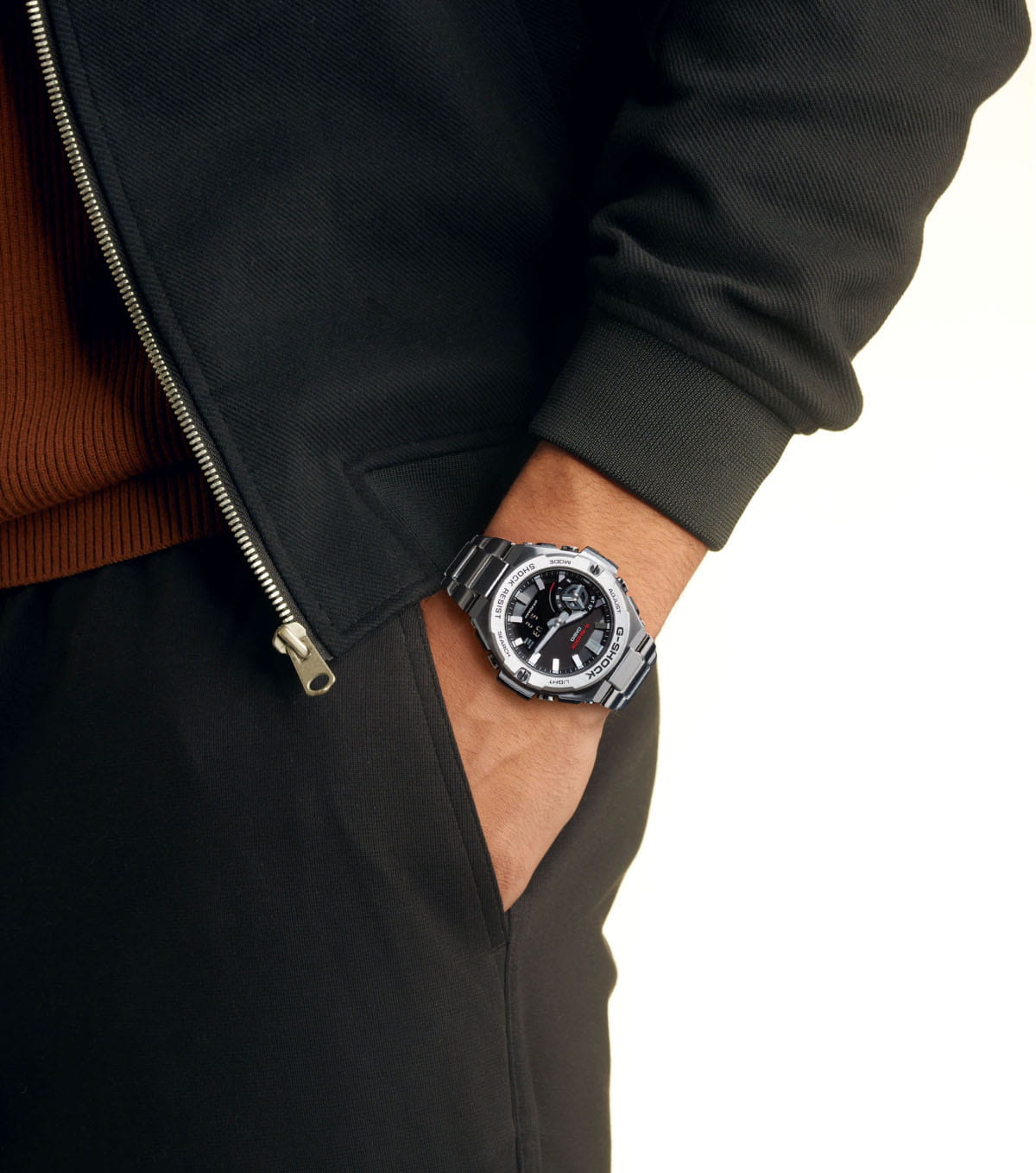 Casio Casio G-Shock GST-B500D-1AER, g-shock япония мужские часы на браслете нержавеющая сталь боковой вид