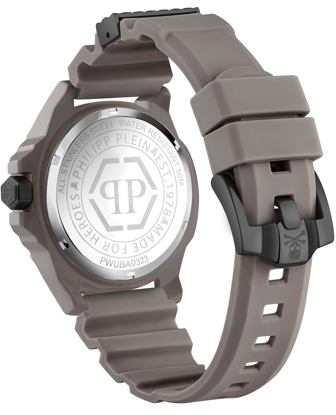 Philipp Plein Philipp Plein The Skull Ecoceramic PWUBA0323,  германия мужские часы на браслете силикон боковой вид