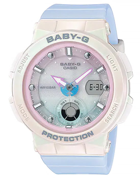 Casio Casio Baby-G BGA-250-7A3DR (BGA-250-7A3)  BGA-250-7A3 электронные женские часы  циферблат, браслет полимер — вид спереди