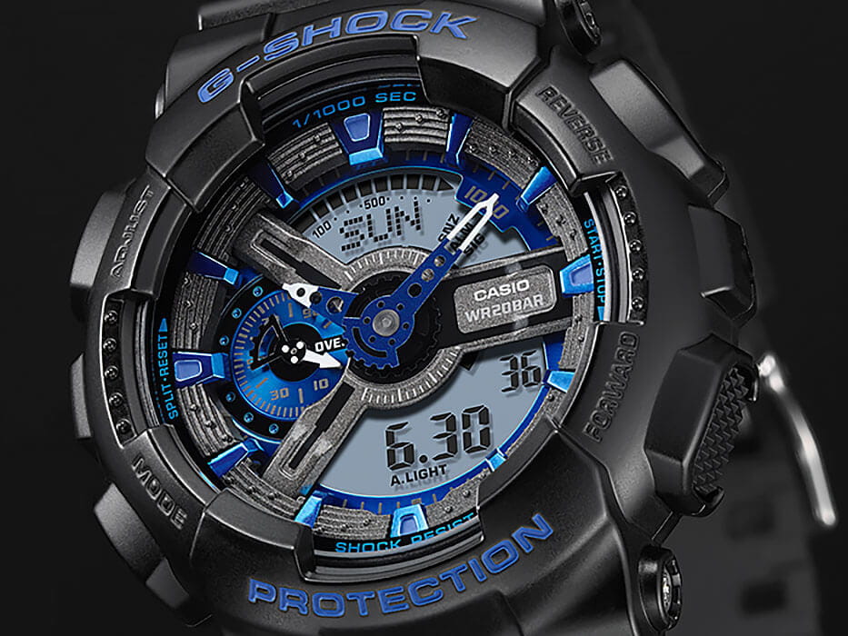 Casio Casio G-Shock GA-110CB-1A, g-shock япония мужские часы на браслете полимер боковой вид
