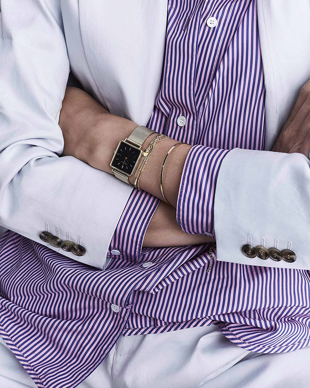 Rosefield Rosefield The Boxy QBMG-Q06,  сша женские часы на браслете сталь c pvd покрытием боковой вид