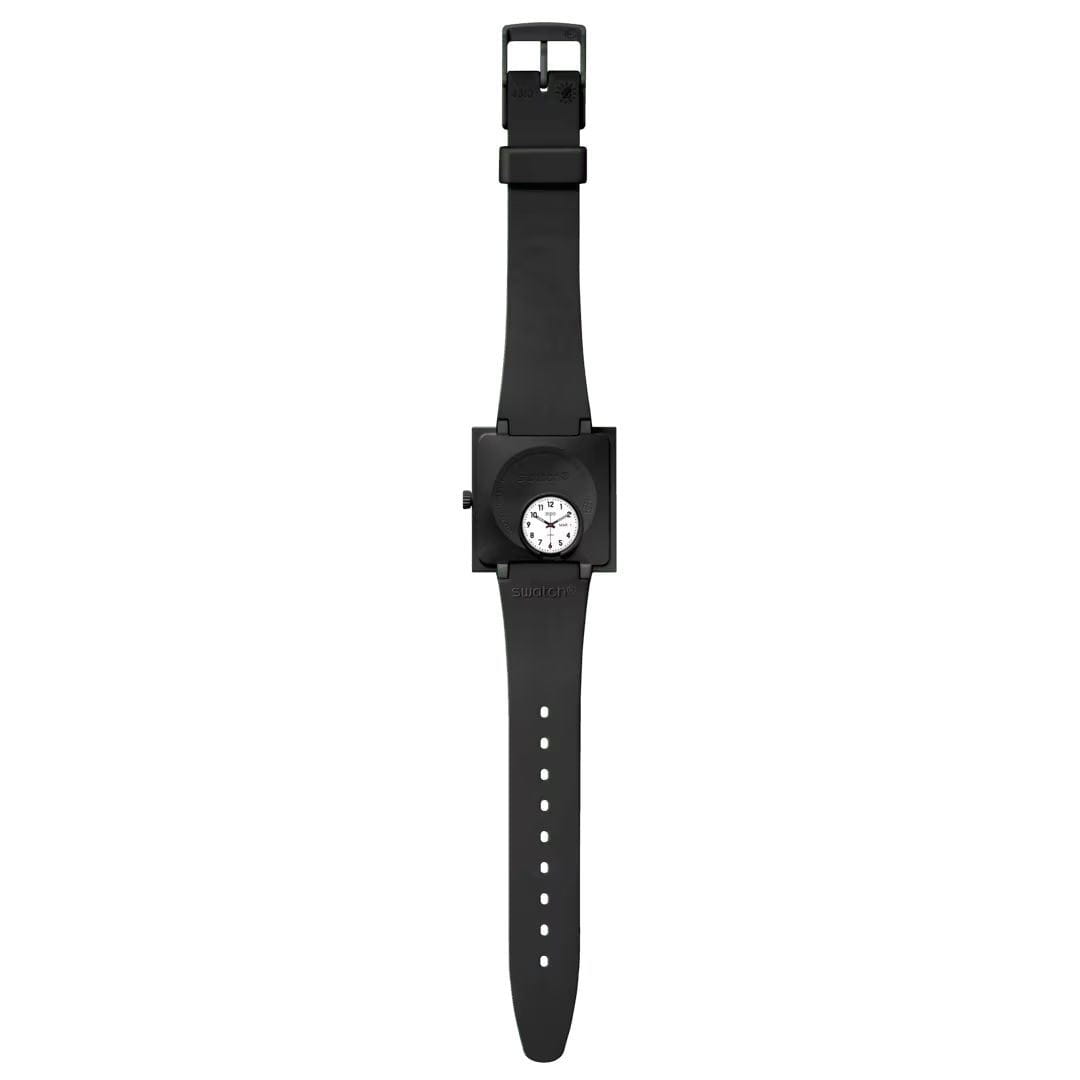 Оригинальные часы Swatch Swatch Square Bioceramic Standard SO34B700 кварцевые калибр механизма  общий вид