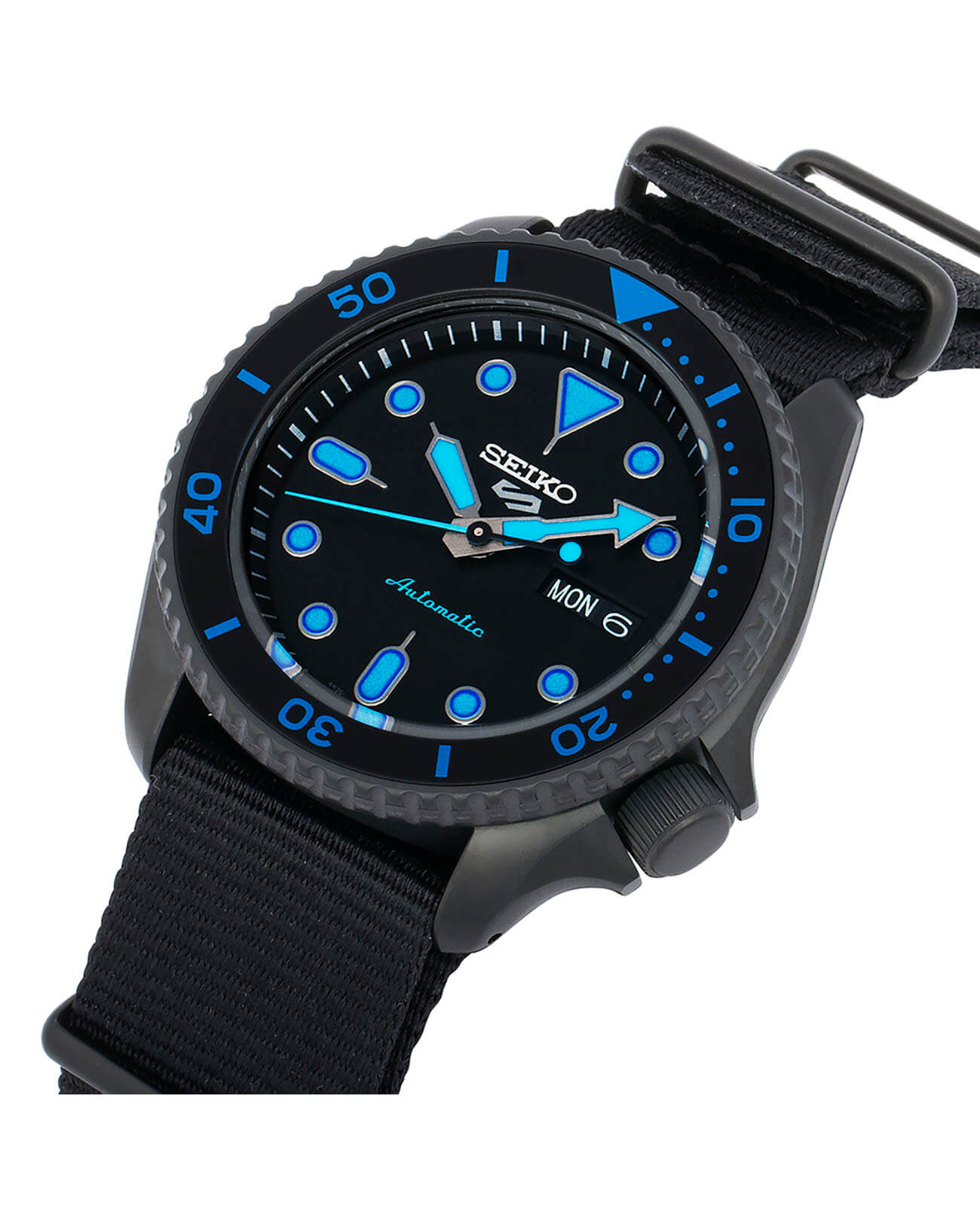 Seiko Seiko 5 Sports SRPD81K1S, 5 sports япония мужские часы на браслете нейлон боковой вид