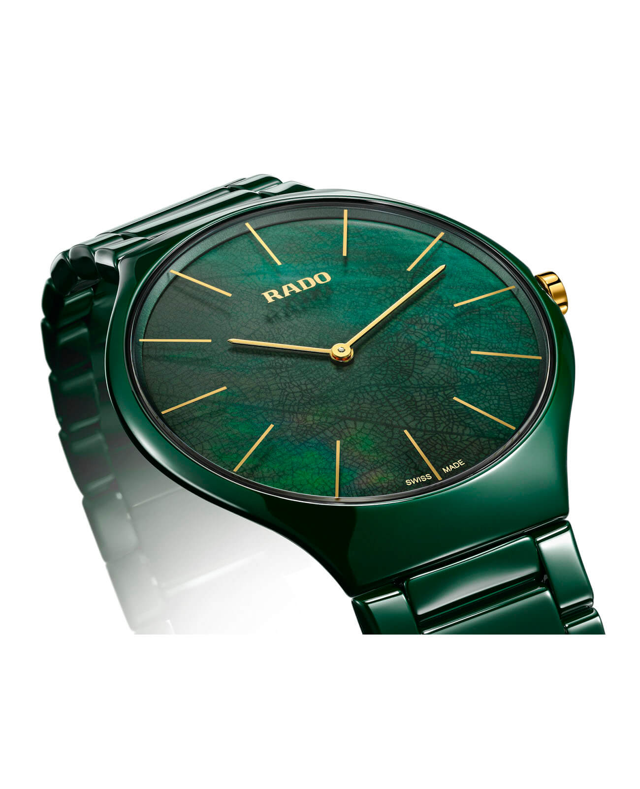 Rado Rado True Thinline R27006912 женские часы зеленый циферблат на запястье