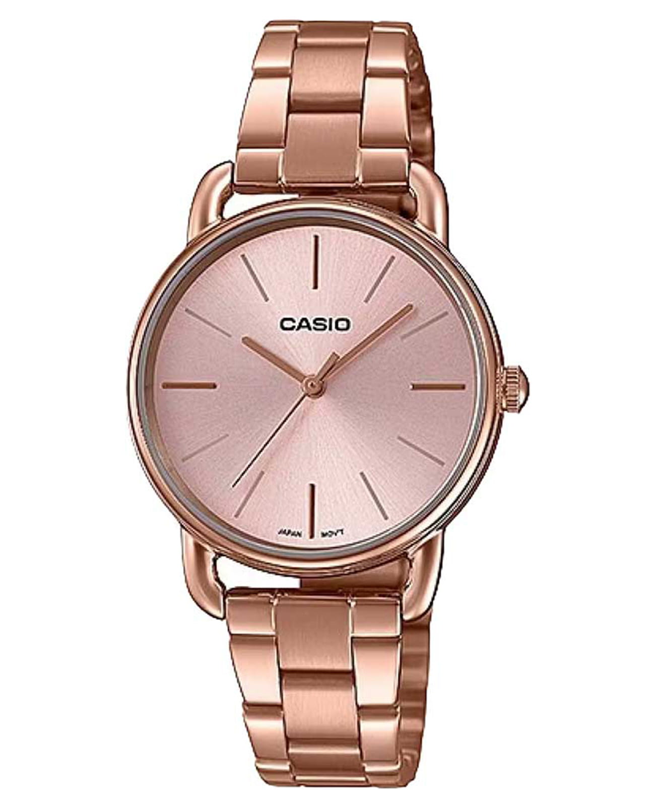Casio Casio Collection LTP-E412PG-4A  LTP-E412PG-4A кварцевые женские часы золотой циферблат, браслет сталь с ip покрытием — вид спереди