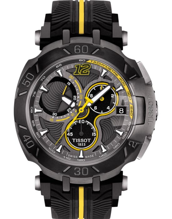 Tissot Tissot T-Race Thomas Luthi 2017 T092.417.37.067.01 T Race T0924173706701 кварцевые мужские часы черный циферблат, браслет каучук — вид спереди
