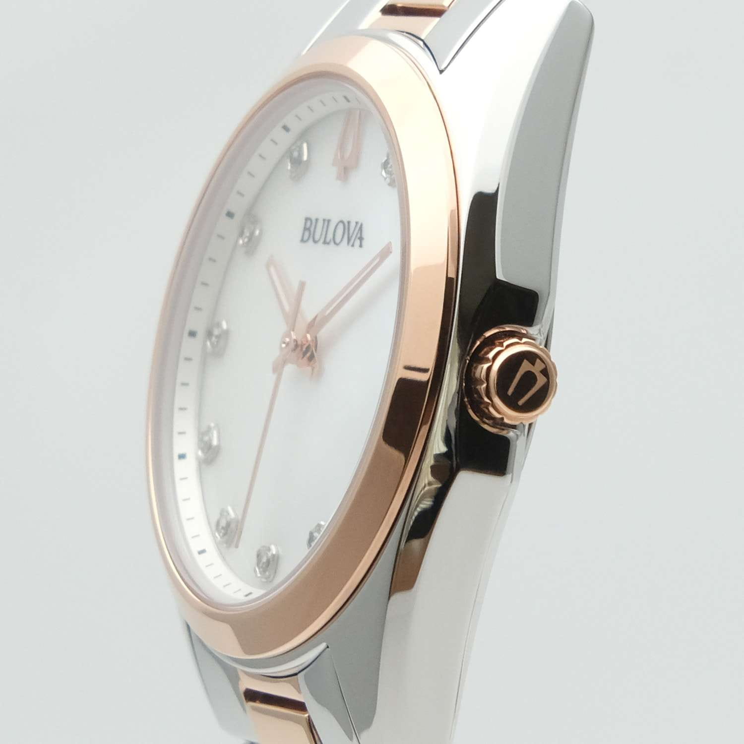 Bulova Bulova Surveyor 98P207,  сша женские часы на браслете нержавеющая сталь с ip-покрытием боковой вид