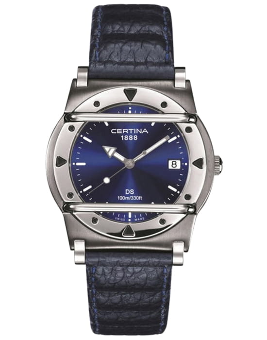 Certina Certina DS Cascadeur C111.8000.42.59  C11180004259 кварцевые женские часы синий циферблат, браслет кожаный — вид спереди