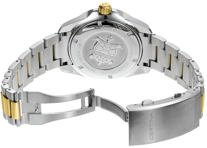 Certina Certina DS Action Diver C032.607.22.041.00,  швейцария мужские часы на браслете сталь + pvd + керамика боковой вид