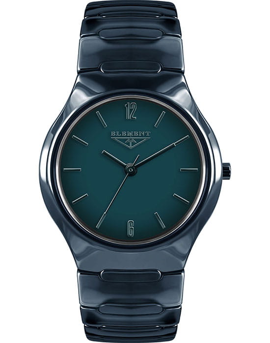 33 Element 33 Element 331519  331519 кварцевые мужские часы синий циферблат, браслет керамика — вид спереди