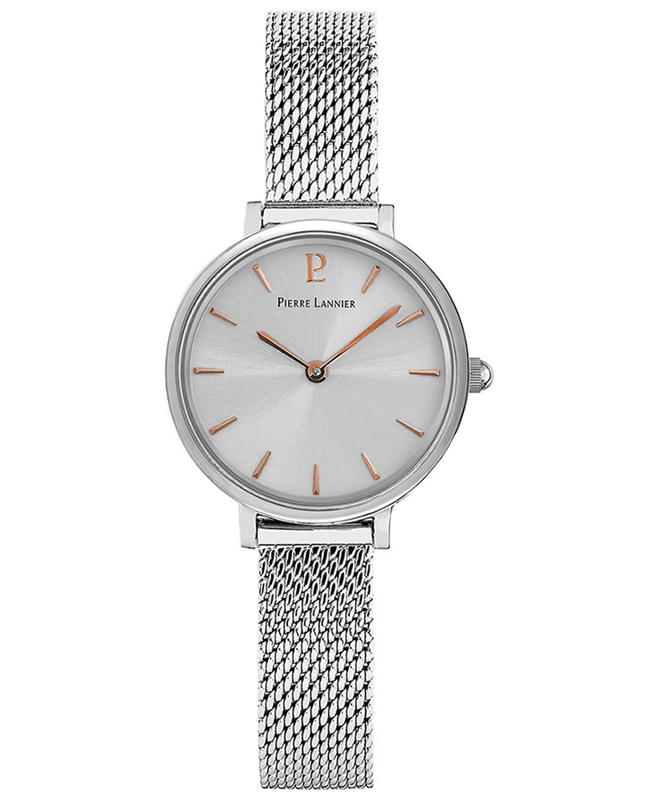 Pierre Lannier Pierre Lannier Nova 013N628  013N628 кварцевые женские часы серебристый циферблат, браслет нержавеющая сталь — вид спереди