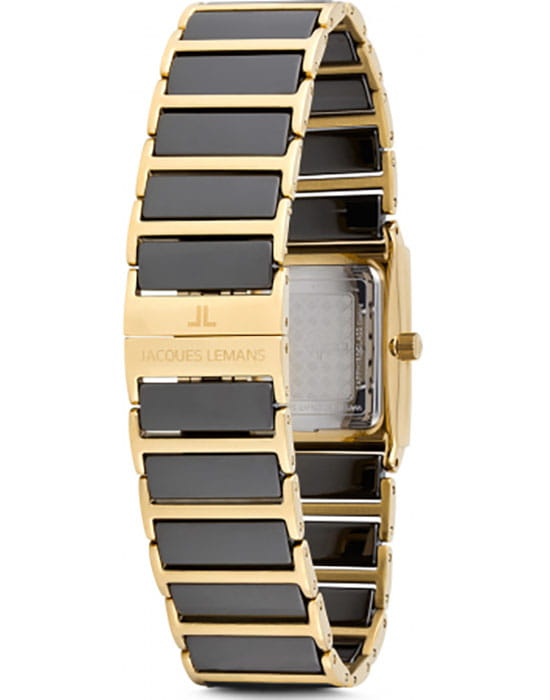 Jacques Lemans Jacques Lemans 1-1651D,  австрия женские часы на браслете сталь + pvd + керамика боковой вид