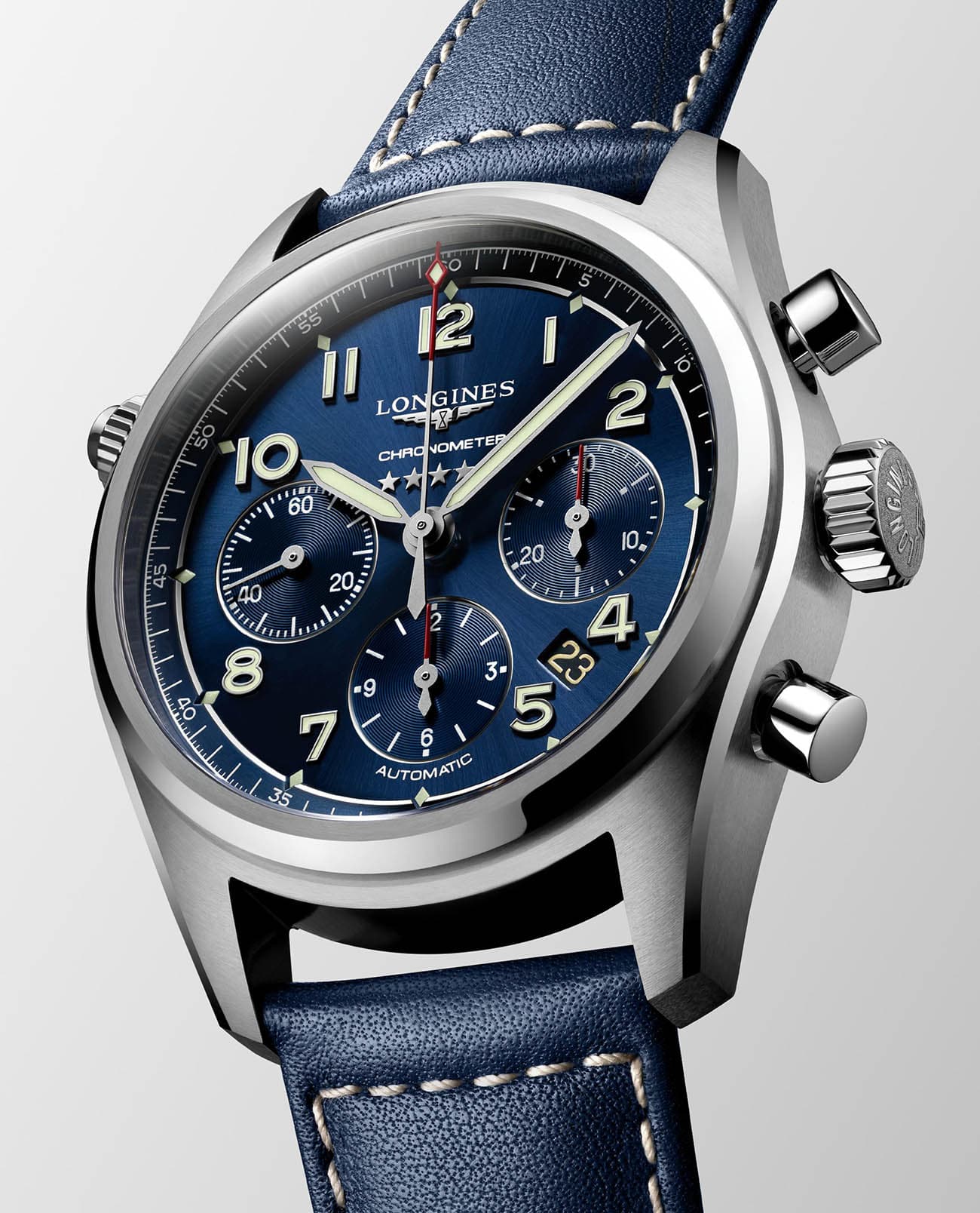 Longines Longines Spirit L3.820.4.93.0, spirit швейцария мужские часы на браслете кожаный боковой вид