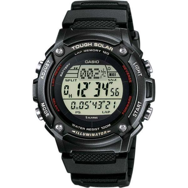 Casio Casio Illuminator W-S200H-1B  W-S200H-1B кварцевые мужские часы голубой циферблат, браслет каучук — вид спереди