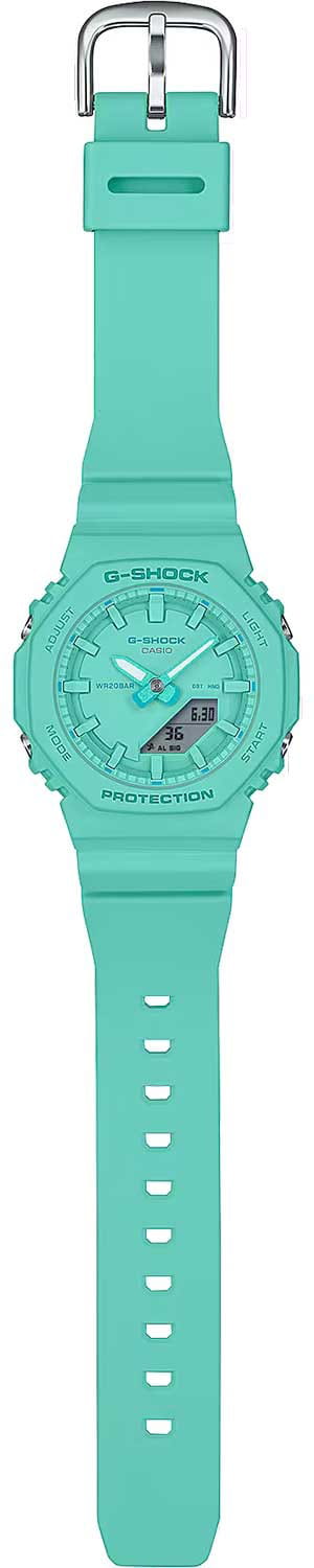 Casio Casio G-Shock GMA-P2100-2A электронные женские часы часы крупный план бирюзовый циферблата
