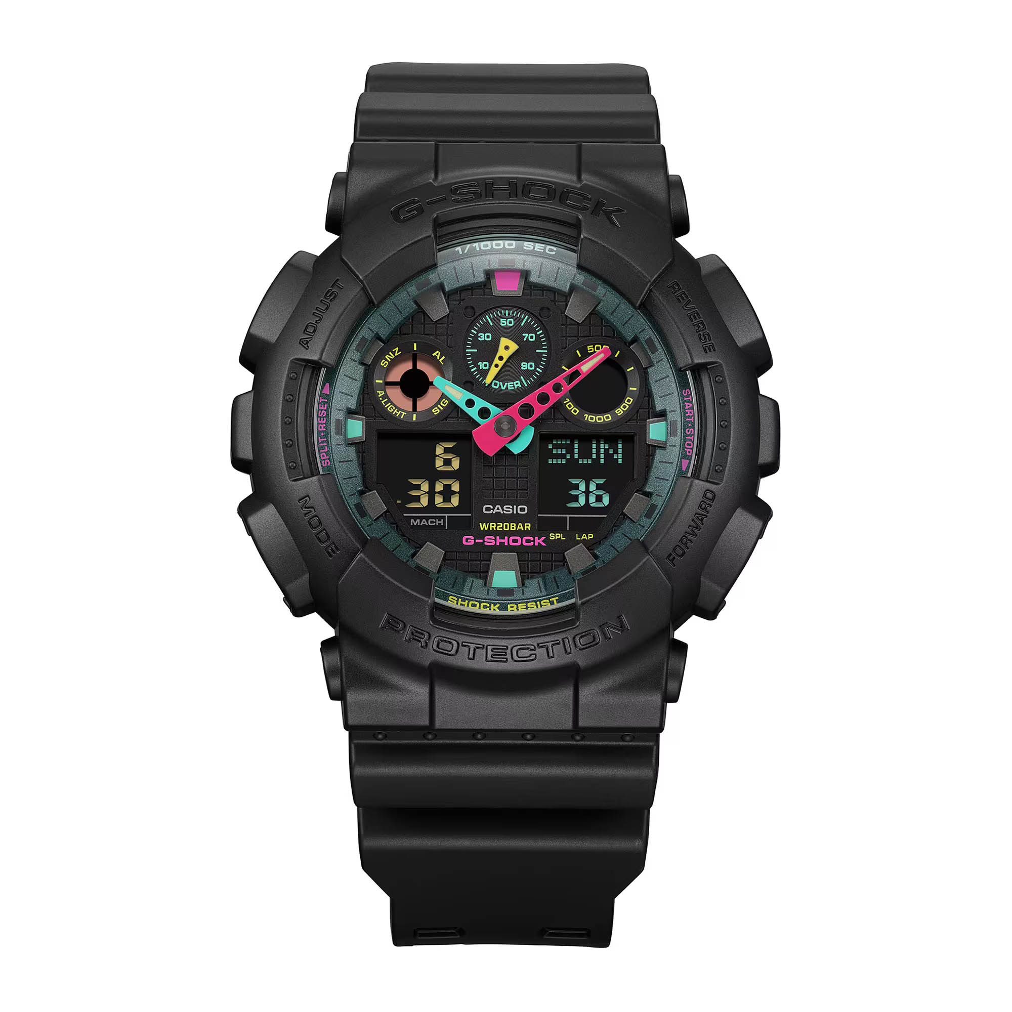 Casio Casio G-Shock GA-100MF-1ADR (GA-100MF-1A), g-shock япония мужские часы на браслете пластик боковой вид