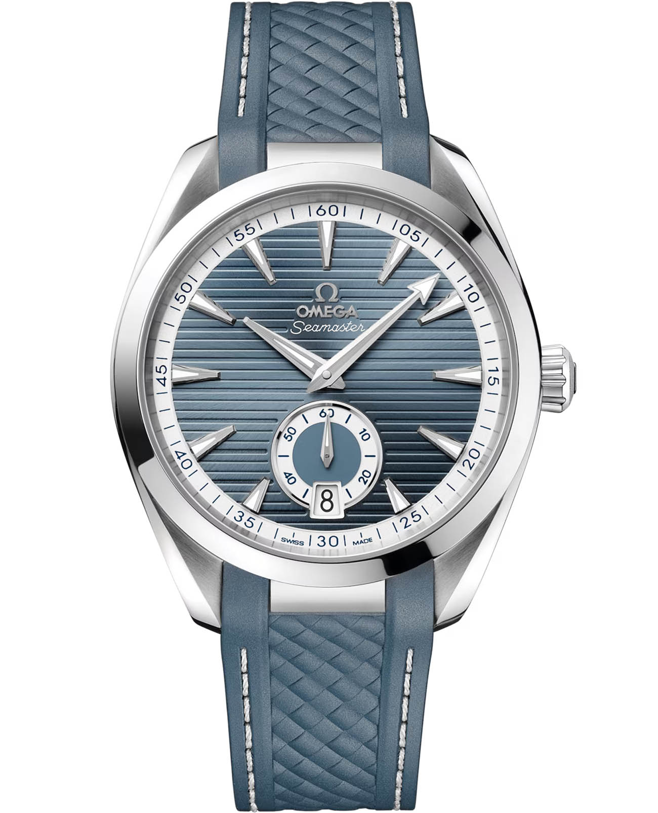 Omega Omega Seamaster Aqua Terra  220.12.41.21.03.005 Aqua Terra 22012412103005 механические мужские часы синий циферблат, браслет каучук — вид спереди