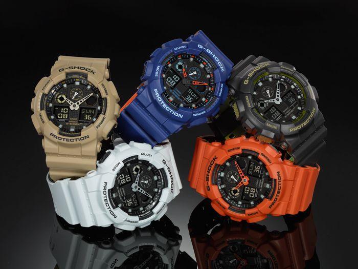 Casio Casio G-Shock GA-100L-8A, g-shock япония мужские часы на браслете пластик боковой вид