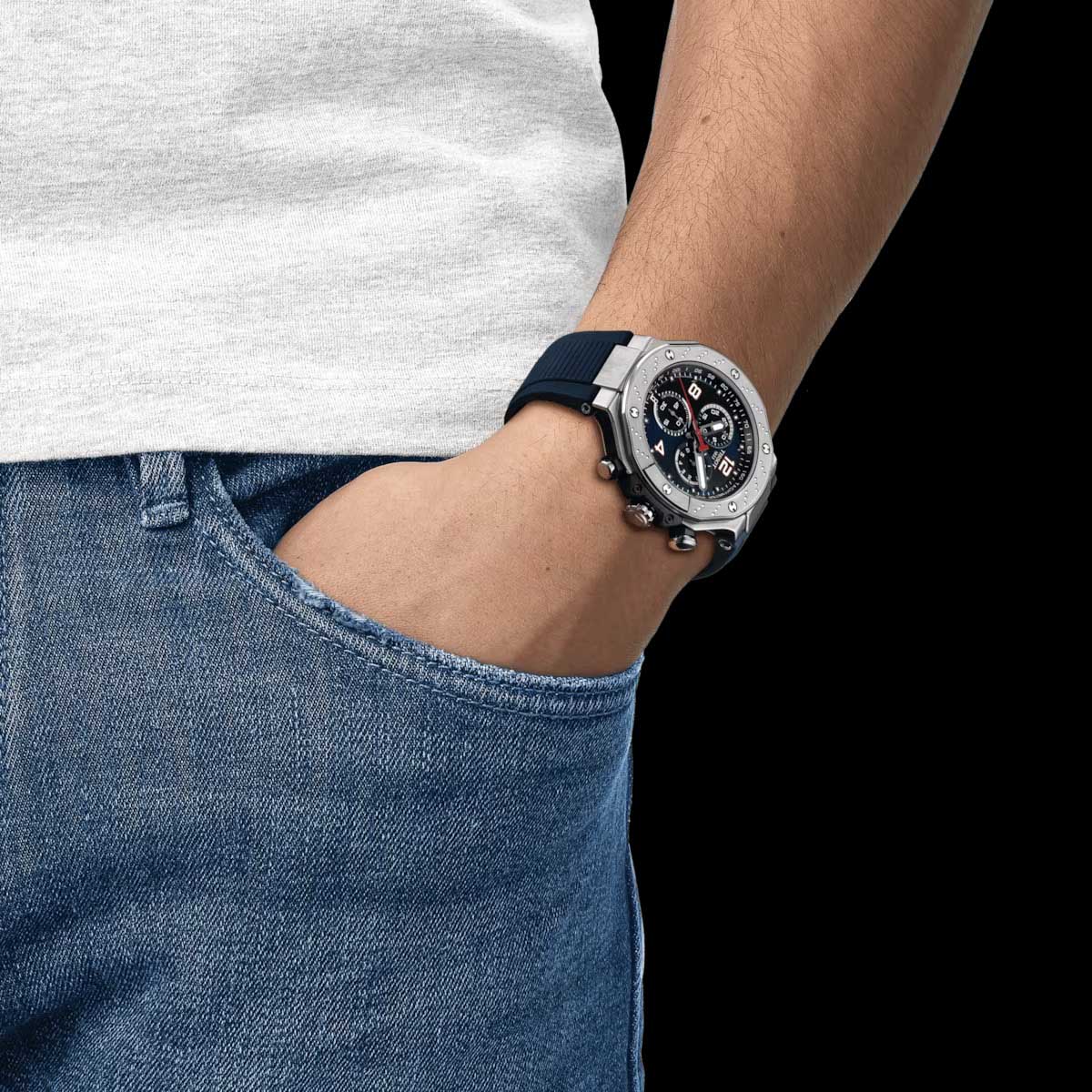 Tissot Tissot T-Race MotoGP™ Chronograph 2024 Limited Edition T141.417.17.047.00 мужские часы синий циферблат на запястье