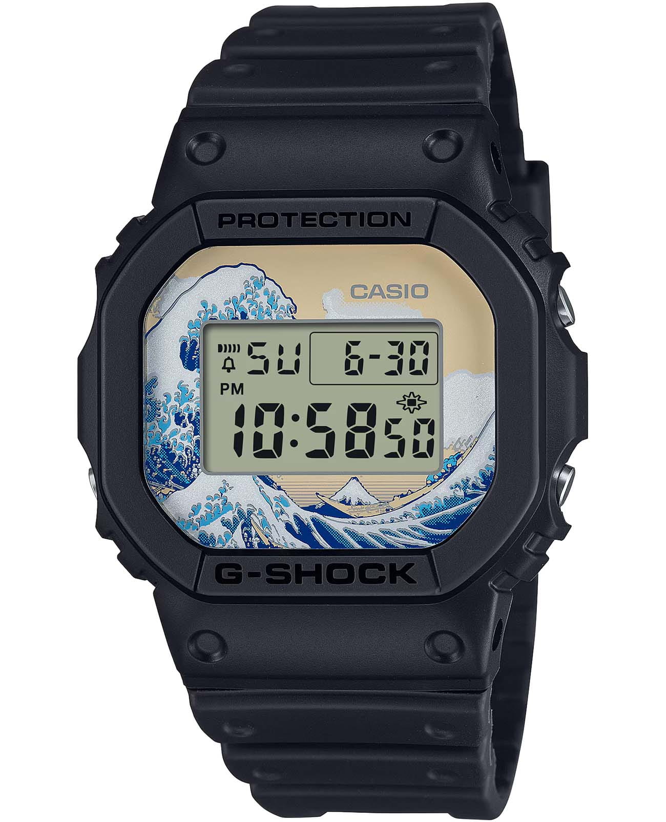 Casio Casio G-Shock DW-5600KHK25-1 DW-5600 DW-5600KHK25-1 электронные мужские часы серый циферблат, браслет пластик — вид спереди