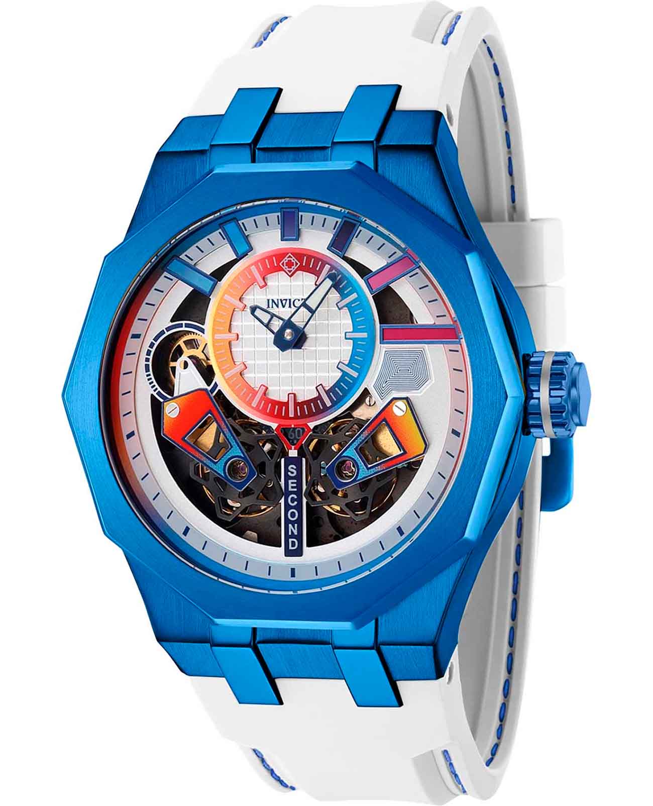 Invicta Invicta Specialty IN43198  IN43198 механические мужские часы цветной циферблат, браслет силикон — вид спереди