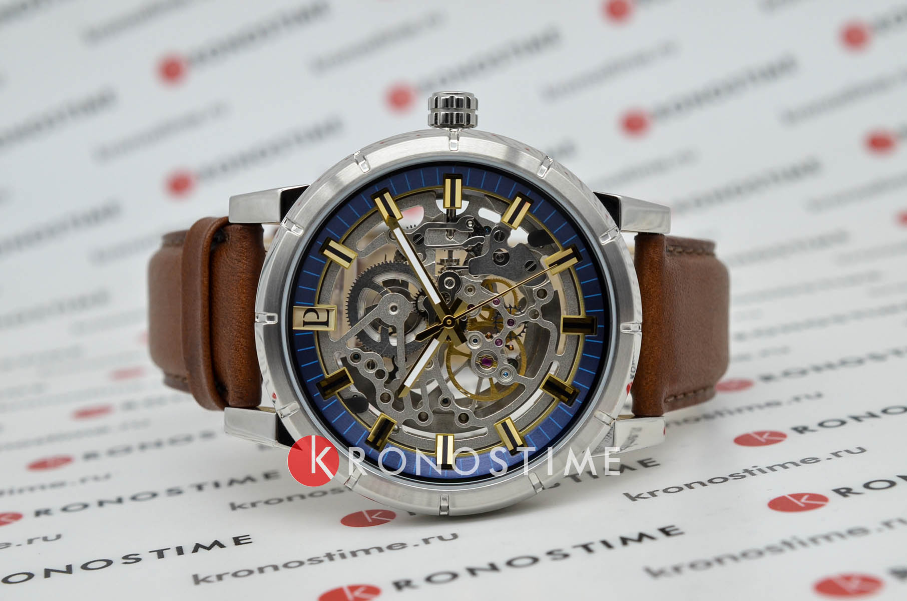 Pierre Lannier Pierre Lannier Automatic 319B164 механические мужские часы часы крупный план синий циферблата