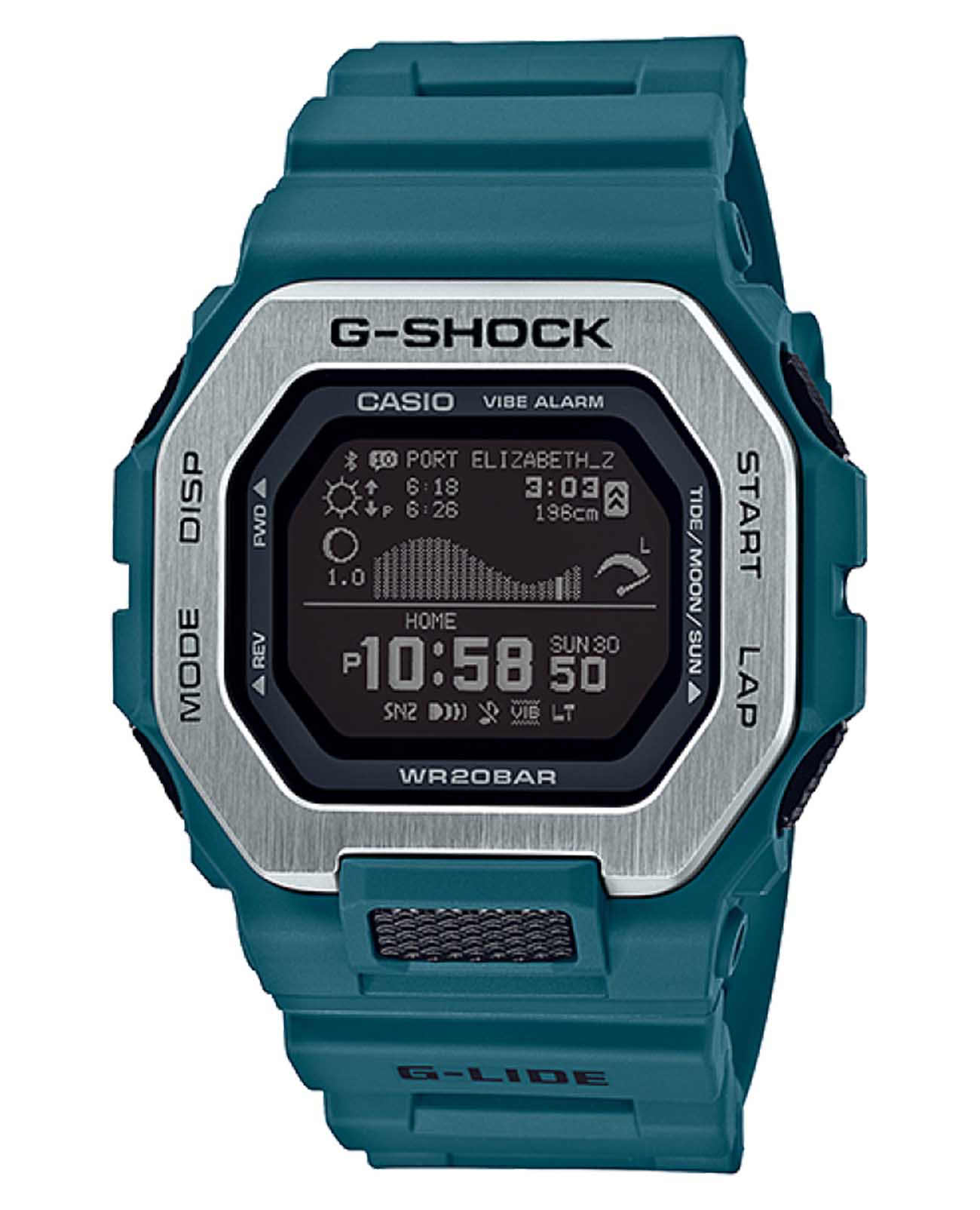 Casio Casio G-Shock GBX-100-2DR (GBX-100-2)  GBX-100-2 электронные мужские часы черный циферблат, браслет полимер — вид спереди